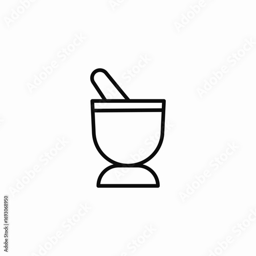 mortar pestle grinder icon sign vector