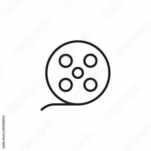 movie film reel icon sign vector