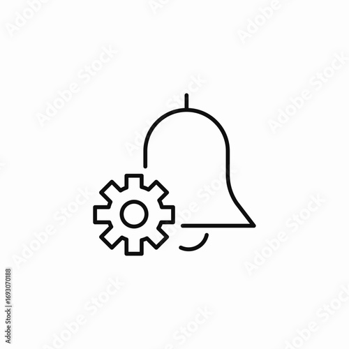 settings bell notification icon sign vector