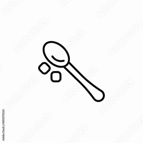 spoon and sugar icon sign vector