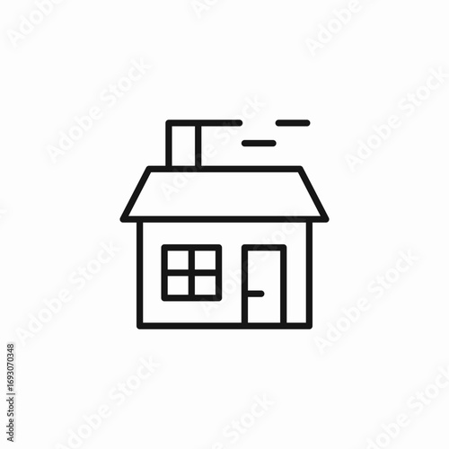 smoking chimney house icon sign vector