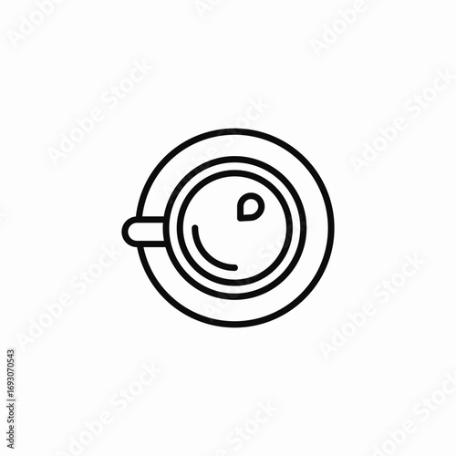 top view coffee  icon sign vector