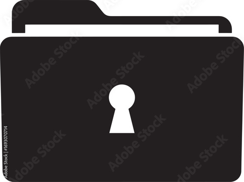 Secured folder icon for confidential data and file protection symbolizing data security measures