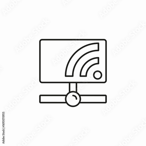 wifi signal tv icon sign vector