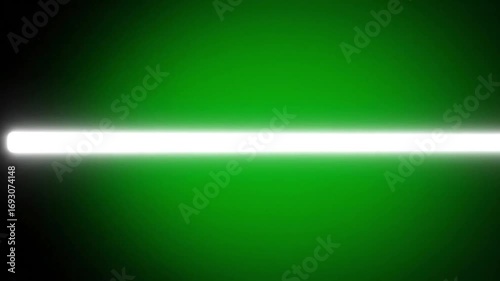 Bright green light saber glowing in darkness, futuristic weapon concept