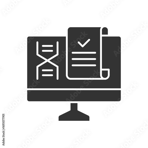 Dna Report With Computer Icon