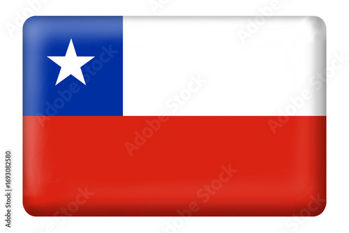 Free Download Chile flag with square button shape on transparent background. National, flag, country, Chile, icon, symbol, language, travel, presentation, business, culture, png, 3d, digital, design, png, element - GFXLoad