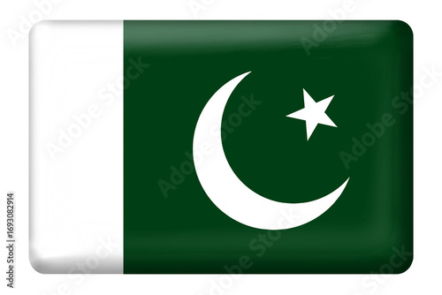 Free Download Pakistani flag square button shape on transparent background. Flag, national, country, pakistan, language, education, business, culture, icon, presentation, 3D, digital, design, element, sticker, png - GFXLoad