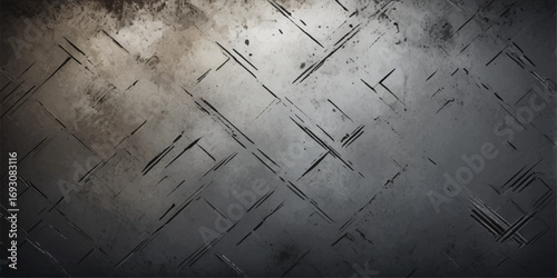 Vintage, dark, and aged grunge metal texture with a rough, concrete wall pattern