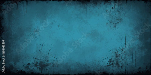 A textured blue grunge wall with an aged, rough surface and a vintage pattern