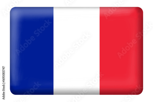 Free Download French Flag square button on transparent background. Flag, travel, national, country, Tricolore (Tricolor), business, presentation, education, language, print, sticker, design, digital, etc. - GFXLoad