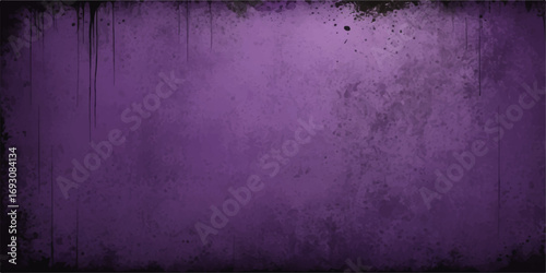 Dirty, dark, and textured purple grunge wall with a vintage paper pattern