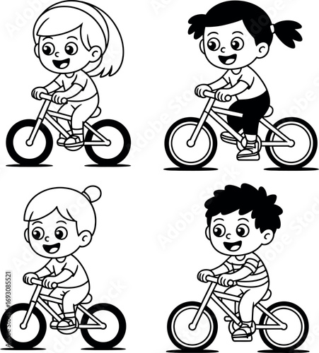 Black and white bicycle illustration perfect for cycling and recreation designs