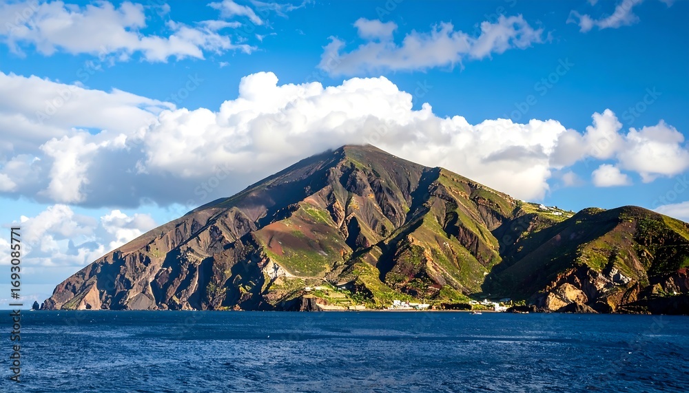 Naklejka premium Island Mountain Seascape View