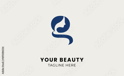 Minimal logo woman beauty with letter G. Feminine, body treatment and modern logo concept.
