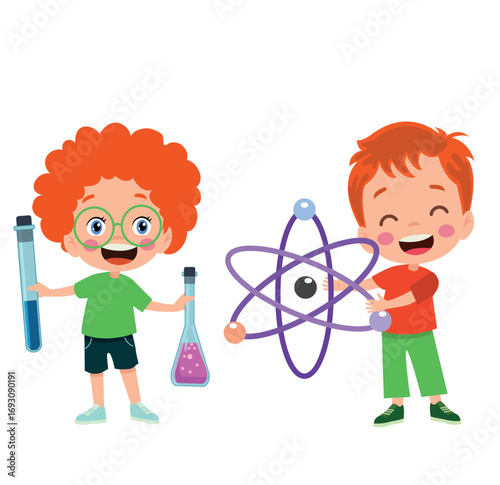 Young Scientists Experimenting with Chemistry and Science