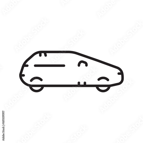 waterproof car cover black line icon. Vector isolated element