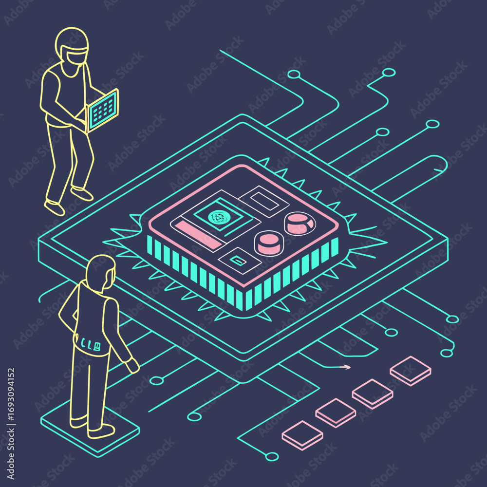Fototapeta premium Quantum CPU Design 1