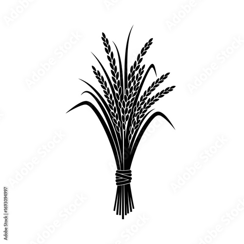 Illustration of a sheaf of wheat, a symbol of harvest, abundance, and prosperity, perfect for agricultural themes