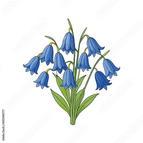 Bluebell flower bunch with soft gradient banner advertisement