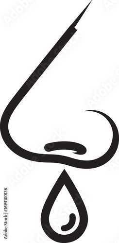 Runny nose illustration vector graphic for medical and healthcare concepts and designs