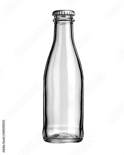 Wallpaper Mural Clear glass bottle, short and slender, with a metal cap Torontodigital.ca