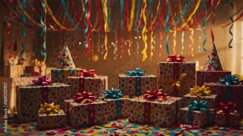 Birthday Party Decorations with Confetti