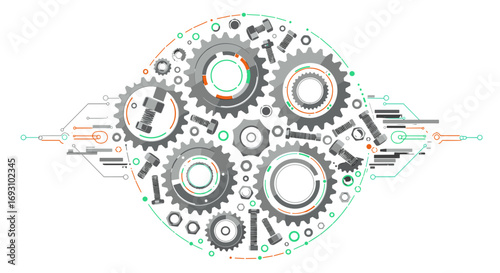 Modern Vector Illustrations of Construction Tools and Materials
