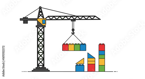 Modern Vector Illustrations of Construction Tools and Materials