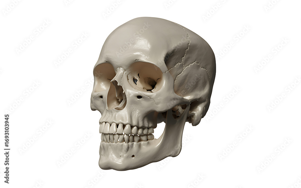 Obraz premium Human skull isolated on transparent background