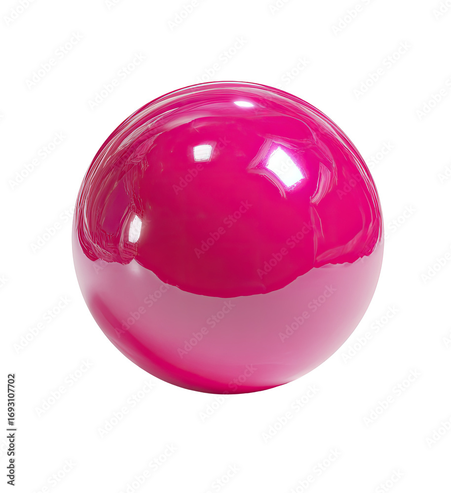 Obraz premium A glossy, vibrant, fuchsia sphere