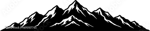 vector mountains silhouette illustration
