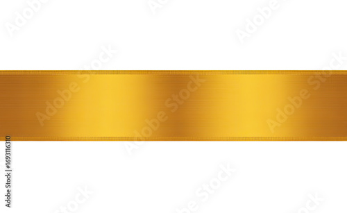 Gold ribbon banner, smooth, glossy, horizontal