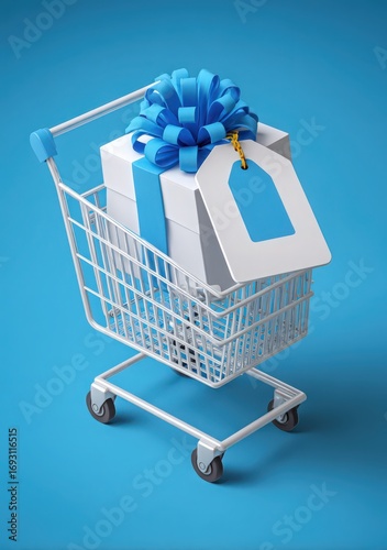 Gift cart: A Shopping cart full of Gifts. A perfect illustration for the gift industry.