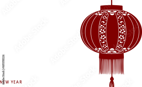 Chinese lantern drawing. Chinese new year background Vector illustration

