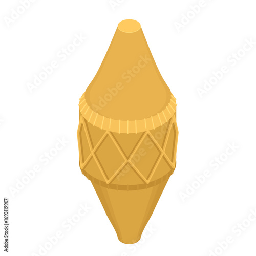 Polish smoked cheese - hand drawn isometric vector illustration.