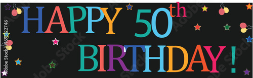 Happy 50th Birthday Celebration – Stylish Party Design for Milestone Anniversary Event