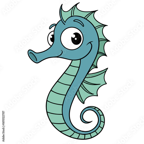 Seahorse Illustration for Kids.