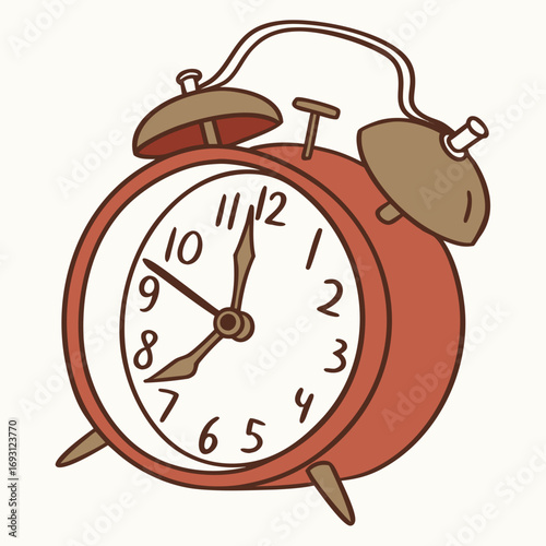 Alarm Clock Illustration: Vintage Timepiece Icon