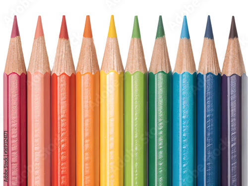 colored pencils isolated on white background