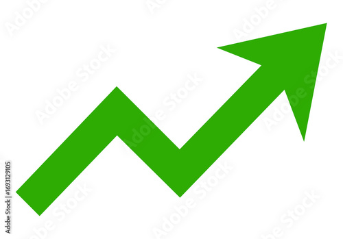 Free Download Green arrow graph showing upward trend and progress, isolated on transparent background - GFXLoad