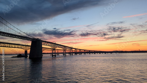 Chesapeake Bay bridge at sunset