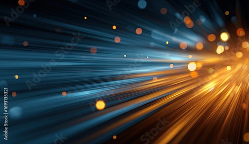 Abstract speed streaks with glowing light bursts