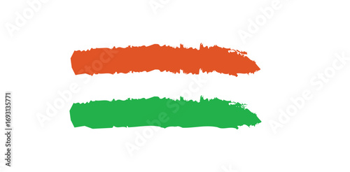 Brush stroke india flag graphic vector indian independence day republic tricolor patriotic on transparent background