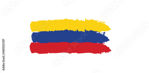 Colombia Flag Grunge Style National Symbol of South America Independence Day Patriotism Yellow on transparent background