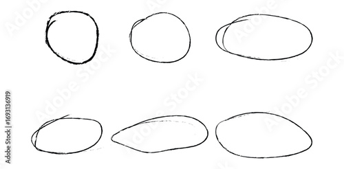 Hand drawn abstract shapes outline illustration clipart set design element minimalist sketch on transparent background