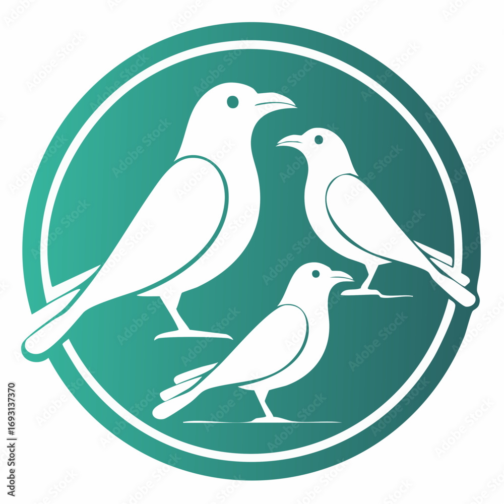 Fototapeta premium Amazon Biodiversity Vector Icon with Bird Shapes