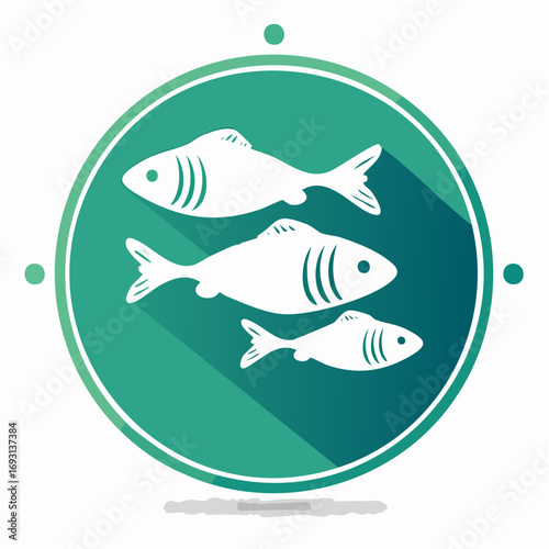 Amazon Biodiversity Vector Icon with Fish Shapes