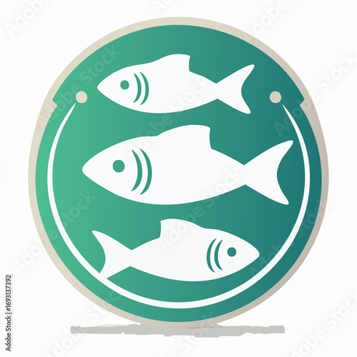 Amazon Biodiversity Vector Icon with Fish Shapes