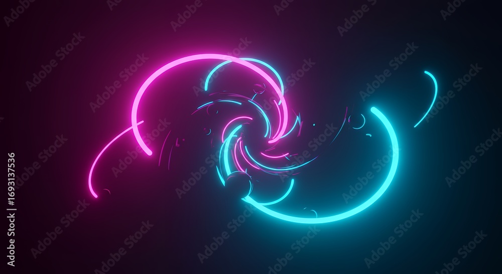 Obraz premium Abstract neon circles design